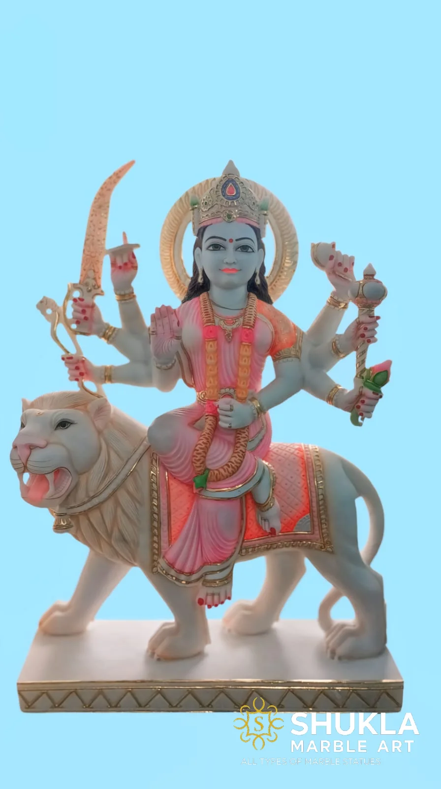 Durga Maa Online | Premium Marble Statue | Shukla Marble Art